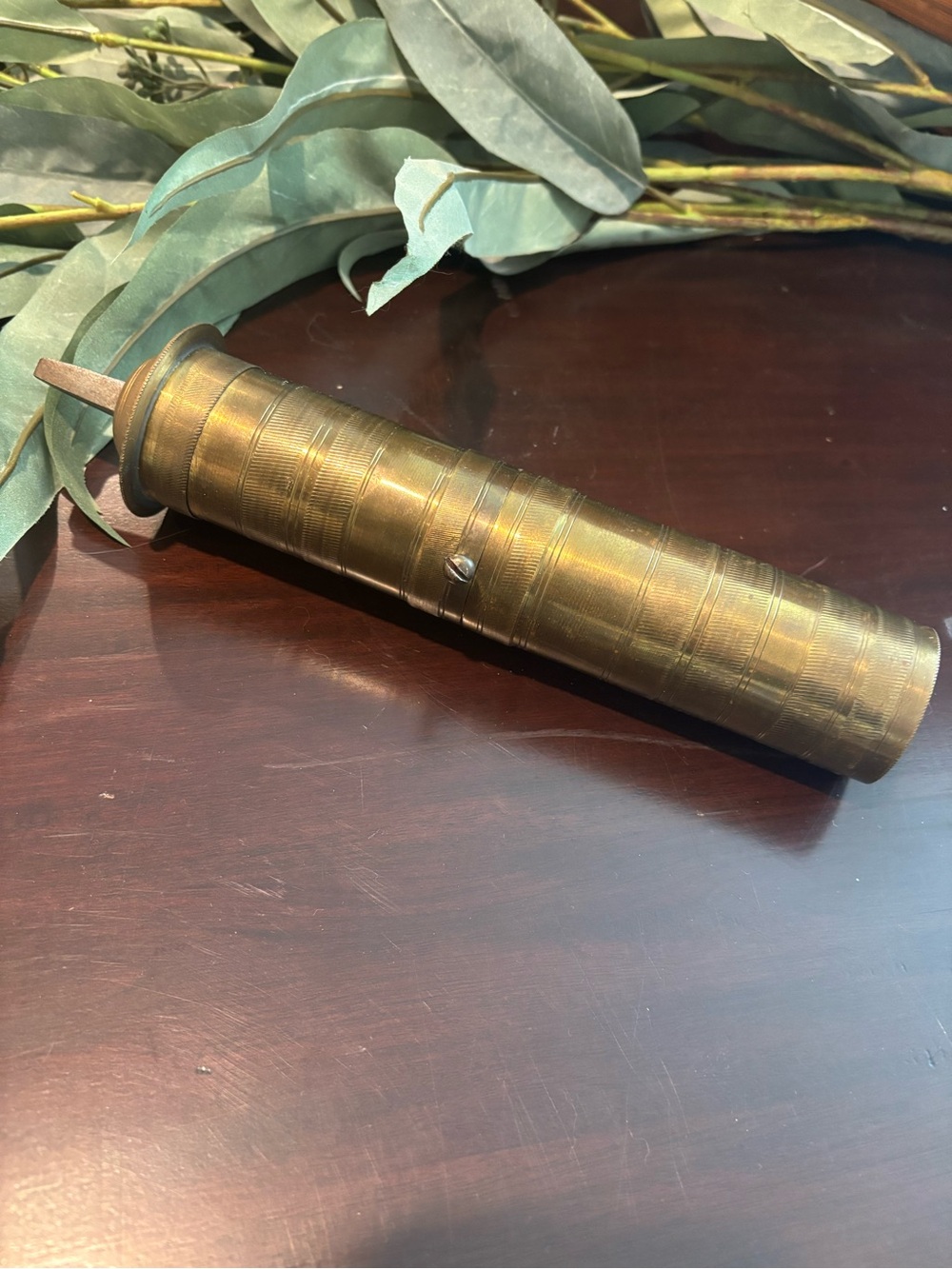 ANTIQUE OTTOMAN TURKISH BRASS COFFEE MILL SPICE GRINDER MAKER MARKED HANDCRAFTED